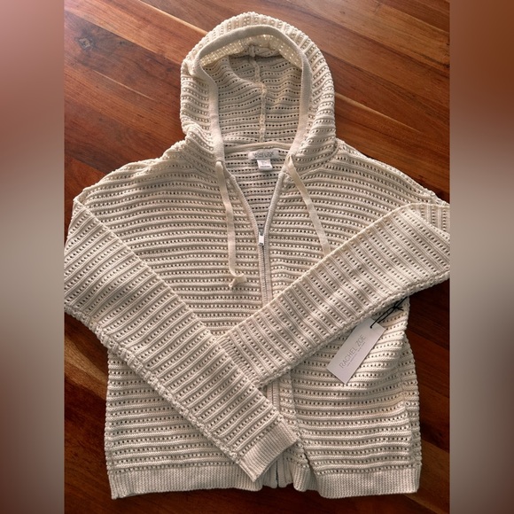Rachel Zoe Textured Cream Hoodie Sweater - Picture 1 of 4